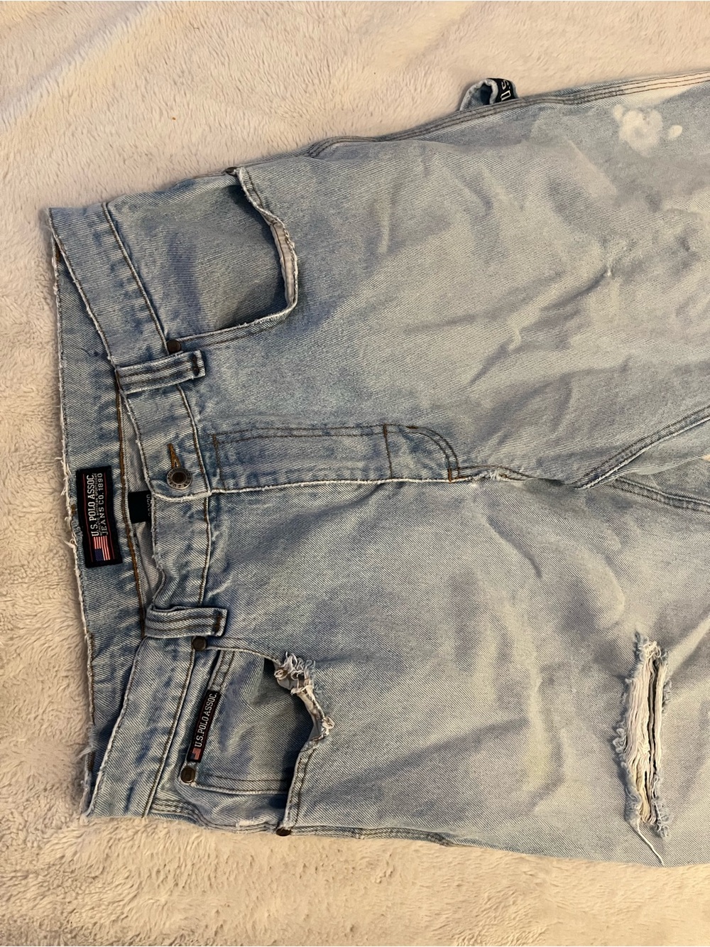 Vintage U.S. Polo Assn. 1890 Jeans Men's 34x30 Light Wash Distressed Denim